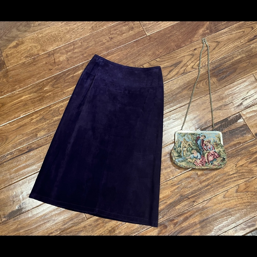 Danier Dark Purple Suede Skirt, 0